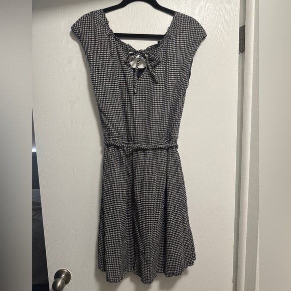 LC Lauren Conrad Navy and White Checkered Mini Dress with Cap Sleeves Size Large - Picture 5 of 6